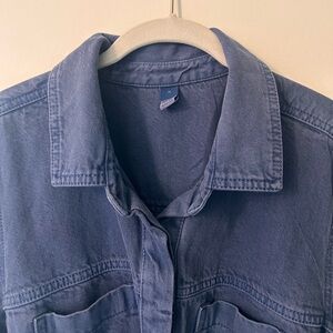 Old Navy - Short-Sleeve Cropped Tie-Belt Utility Non-Stretch Jean Jumpsuit